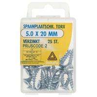 Sp.pl.schr.torx 5,0x20mm vz 25st - Deltafix