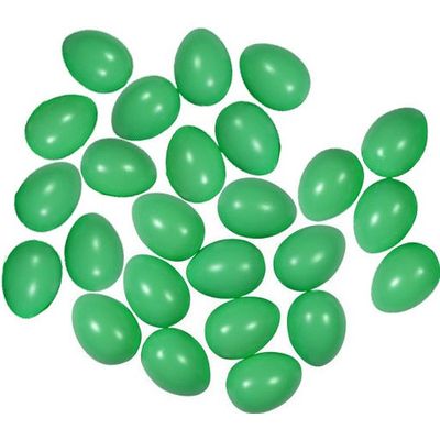 25x Groene kunststof eieren decoratie 4 cm hobby