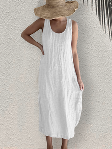 Cotton And Linen Casual Loose Dress