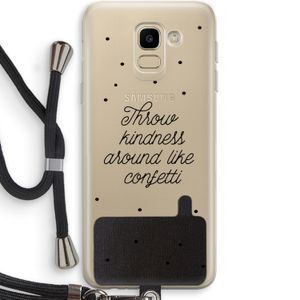 Confetti: Samsung Galaxy J6 (2018) Transparant Hoesje met koord