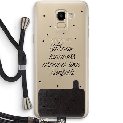 Confetti: Samsung Galaxy J6 (2018) Transparant Hoesje met koord