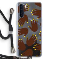 Hands dark: Oppo A91 Transparant Hoesje met koord