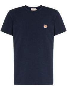 Maison Kitsuné t-shirt en coton à patch renard - Bleu