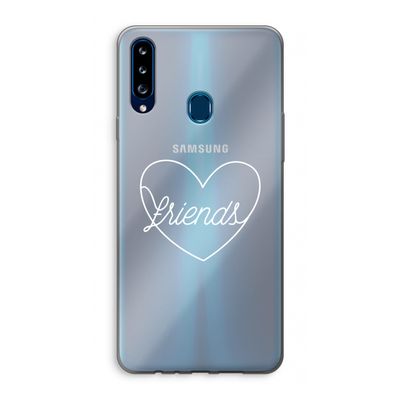 Friends heart pastel: Samsung Galaxy A20s Transparant Hoesje