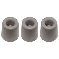 Deurbuffer - 3x - deurstopper - grijs - rubber - 35 x 30 mm - schroefbevestiging