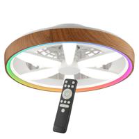 Brilliant Hout-look plafondventilatorGaiano met RGB lamp - G80935/76 Brilliant Hout-look plafondventilatorGaiano met RGB lamp - G80935/76