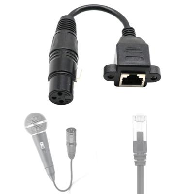 15cm XLR 3 pin female naar RJ45 Female netwerk connector adapter converter kabel