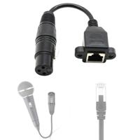 15cm XLR 3 pin female naar RJ45 Female netwerk connector adapter converter kabel