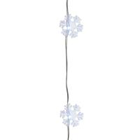 Sneeuwvlokken lichtsnoer - wit - 40 led lampjes - timer - batterij 195 cm - sneeuw verlichting Sneeuwvlokken lichtsnoer - wit - 40 led lampjes - timer - batterij 195 cm - sneeuw verlichting