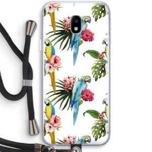 Kleurrijke papegaaien: Samsung Galaxy J3 (2017) Transparant Hoesje met koord