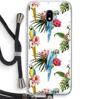 Kleurrijke papegaaien: Samsung Galaxy J3 (2017) Transparant Hoesje met koord