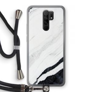 Elegante marmer: Xiaomi Redmi 9 Transparant Hoesje met koord