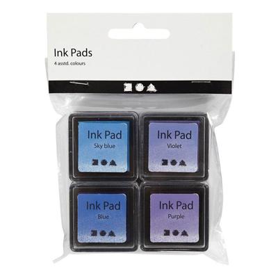 Creativ Company Stempelinkt blauw tinten/paars, 4st.