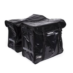 Ruime dubbele fietstas - zwart - 46L - 39 x 35 x 17 cm - bisonyl - gespsluiting