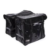 Ruime dubbele fietstas - zwart - 46L - 39 x 35 x 17 cm - bisonyl - gespsluiting