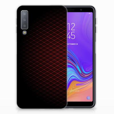 Samsung Galaxy A7 (2018) | TPU bumper | Geruit Rood