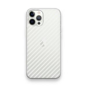 Strepen zwart-wit: iPhone 12 Pro Transparant Hoesje
