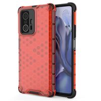 Xiaomi 11T/11T Pro Honeycomb Armored Hybride Hoesje - Rood