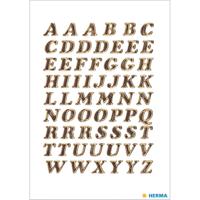 Herma Stickervelletjes Letter - 61x stuks - plak letters - alfabet A tot Z - goud/folie - 8 mm