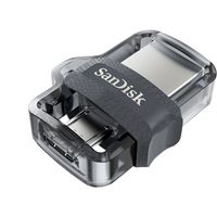 SanDisk Ultra Dual m3.0 USB flash drive 16 GB USB Type-A / Micro-USB 3.2 Gen 1 (3.1 Gen 1) Zwart, Zilver, Transparant - thumbnail