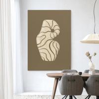 Urban Cotton Wandkleed 'Vivid Vase 09' 110 x 145cm in Frame - black