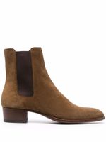 Saint Laurent bottines chelsea Wyatt 40 mm en daim - Marron