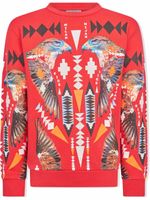 Marcelo Burlon County Of Milan Kids sweat Hawk Cross à col rond - Rouge