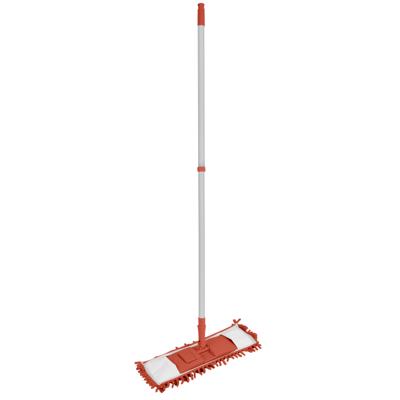 Urban Living Vloerwisser - met steel - oranje - verstelbaar - dweil - mop - microvezel dweil