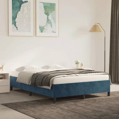 Bedframe zonder matras 140x200 cm fluweel donkerblauw
