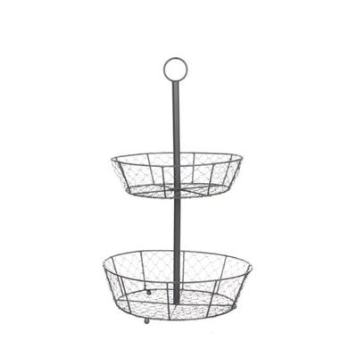 Etagere met metalen manden 60x35cm