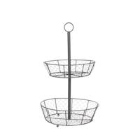 Etagere met metalen manden 60x35cm