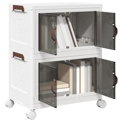 Opbergbox stapelbaar met wielen 2-laags 28 L 48,5x29,5x59,5 cm