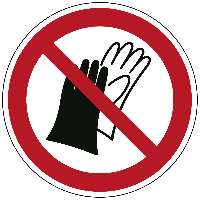 Dragen van handschoenen verboden - Ø 150 mm - Sticker