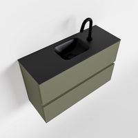Toiletmeubel Mondiaz Ada | 80 cm | Meubelkleur Army | Lex wastafel Urban Midden | 1 kraangat