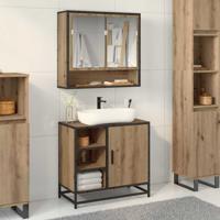 Badkamertenk te kast artisanaal eikenkleurig 65 x 33 x 60 cm