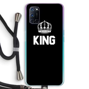 King zwart: Oppo A92 Transparant Hoesje met koord
