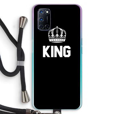 King zwart: Oppo A92 Transparant Hoesje met koord