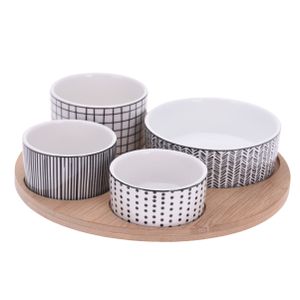 Excellent Houseware set van 4x luxe hapjes/sausjes/tapas schaaltjes