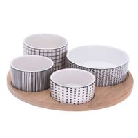 Excellent Houseware set van 4x luxe hapjes/sausjes/tapas schaaltjes - thumbnail