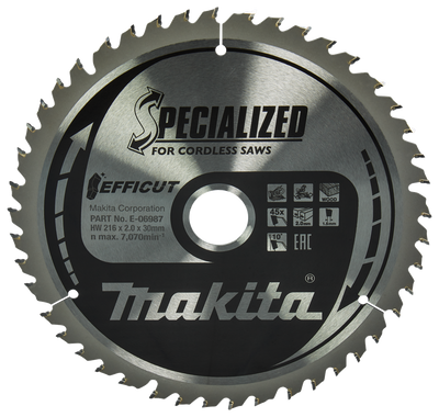 Makita Accessoires Afkortzaagblad Hout | Efficut 216x30x2,0 45T 10g - E-06987 - E-06987