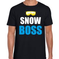 Apres ski t-shirt Snow Boss / sneeuw baas zwart heren - Wintersport shirt - Foute apres ski outfit