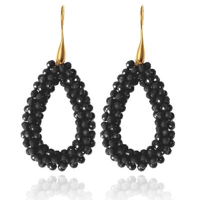 Druppel oorbellen Cilla Jewels Stardust Zwart Goudkleurig