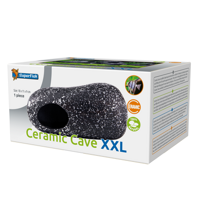 Superfish Ceramic Cave XXL - Ruime Keramische Schuilplaats voor Alle Aquariums, Natuurlijk Design