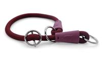 MORSO HALF SLIP HALSBAND HOND SOFT ROPE GERECYCLED PLUM PAARS 55X1 CM
