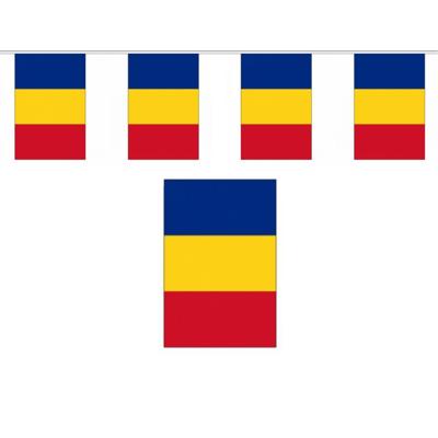 Roemenie vlaggenlijn - polyester stof - 900 cm - landen supporters feestartikelen - versiering