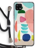 Bold Rounded Shapes: Samsung Galaxy A22 5G Transparant Hoesje met koord Bold Rounded Shapes: Samsung Galaxy A22 5G Transparant Hoesje met koord