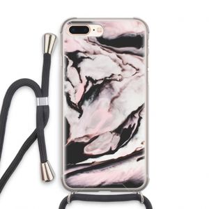 Roze stroom: iPhone 8 Plus Transparant Hoesje met koord