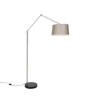 QAZQA Moderne vloerlamp staal met kap taupe 45 cm - Editor