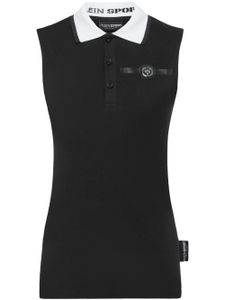 Plein Sport polo à design sans manches - Noir