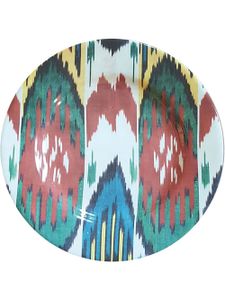 Les-Ottomans assiette en céramique Ikat (19 cm) - Blanc